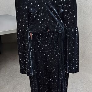 Starry Black Velvet Jumpsuit